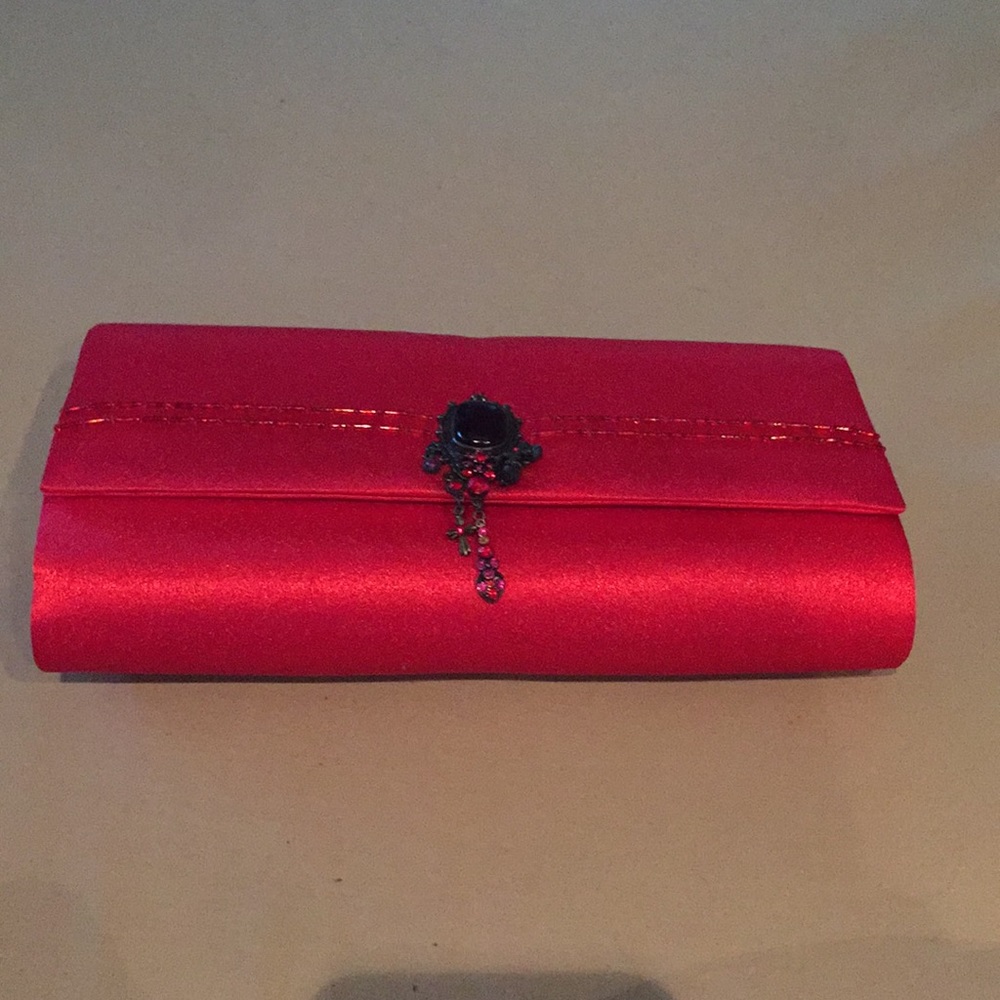 New York Couture Brand New Red Jeweled Handbag